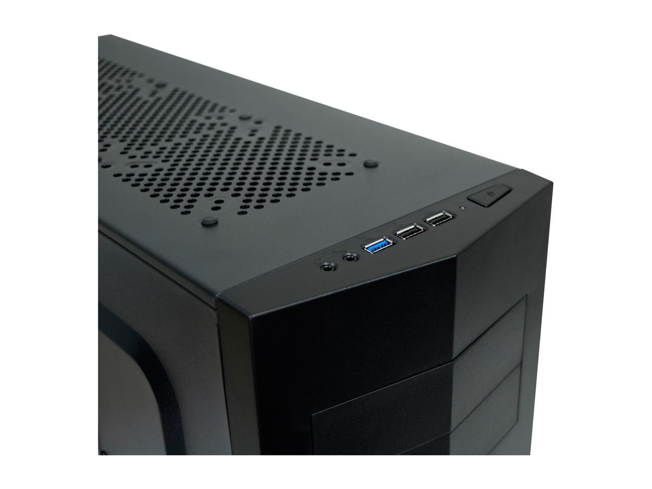 Rosewill ATX Mid Tower Gaming Computer Case, Supports up to 400 mm Long VGA Card, Comes with Two Fans Pre-installed - Front 120 mm Fan x 1, Rear 120 mm Fan x 1 - TYRFING