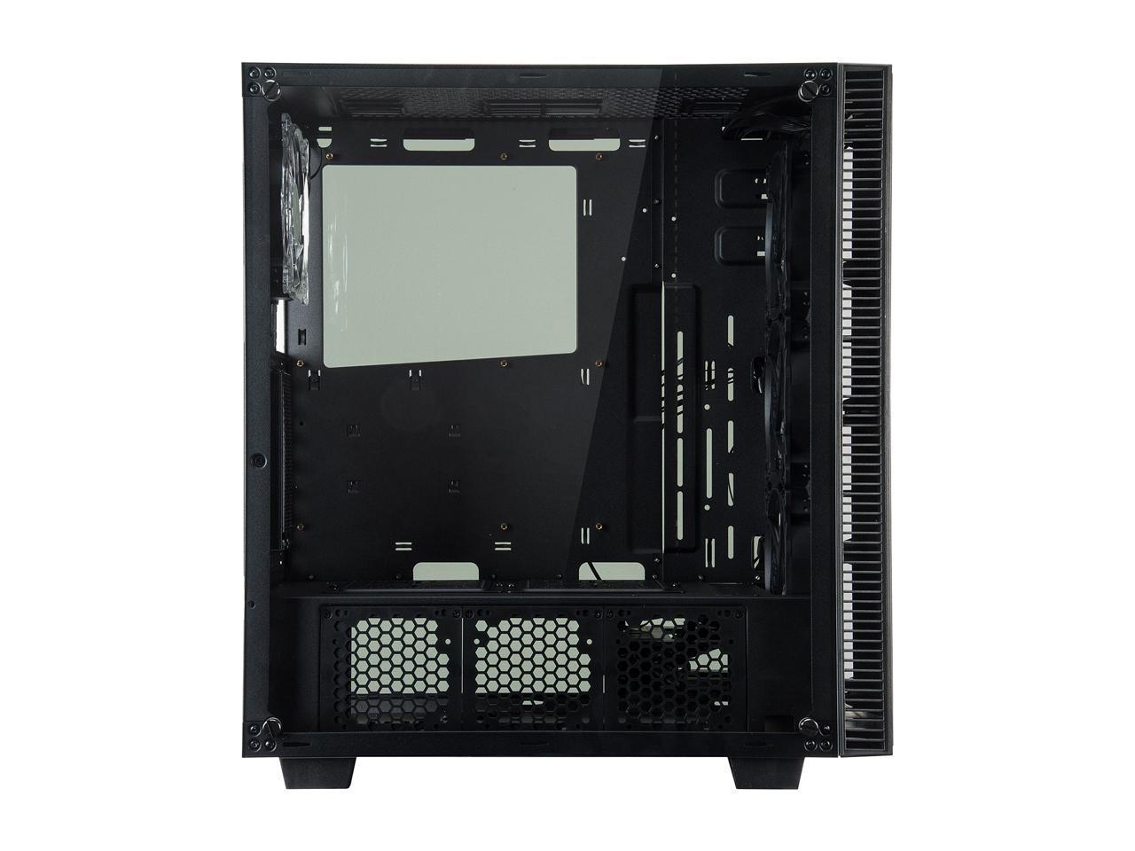 ROSEWILL CULLINAN MX Tempered Glass RGB ATX Mid Tower Computer Case with Remote Controlled RGB LED Fans