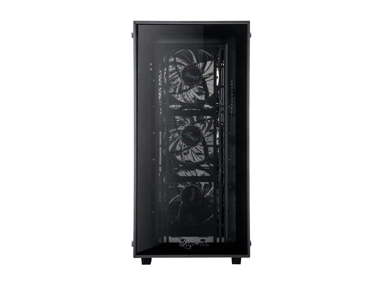ROSEWILL CULLINAN MX Tempered Glass RGB ATX Mid Tower Computer Case with Remote Controlled RGB LED Fans
