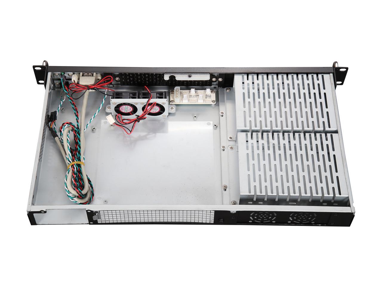 Athena Power RM-1UC138 Black 1.0mm SECC 1U Rackmount Server Case FlexATX Single (not included) 1 External 5.25" Drive Bays - OEM