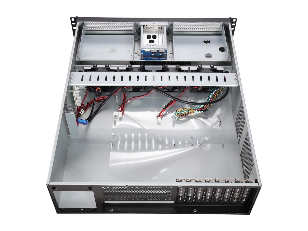 Athena Power RM-3U8G525 Black SGCC (T=1.2mm) 3U Rackmount Server Case 2 External 5.25" Drive Bays - OEM