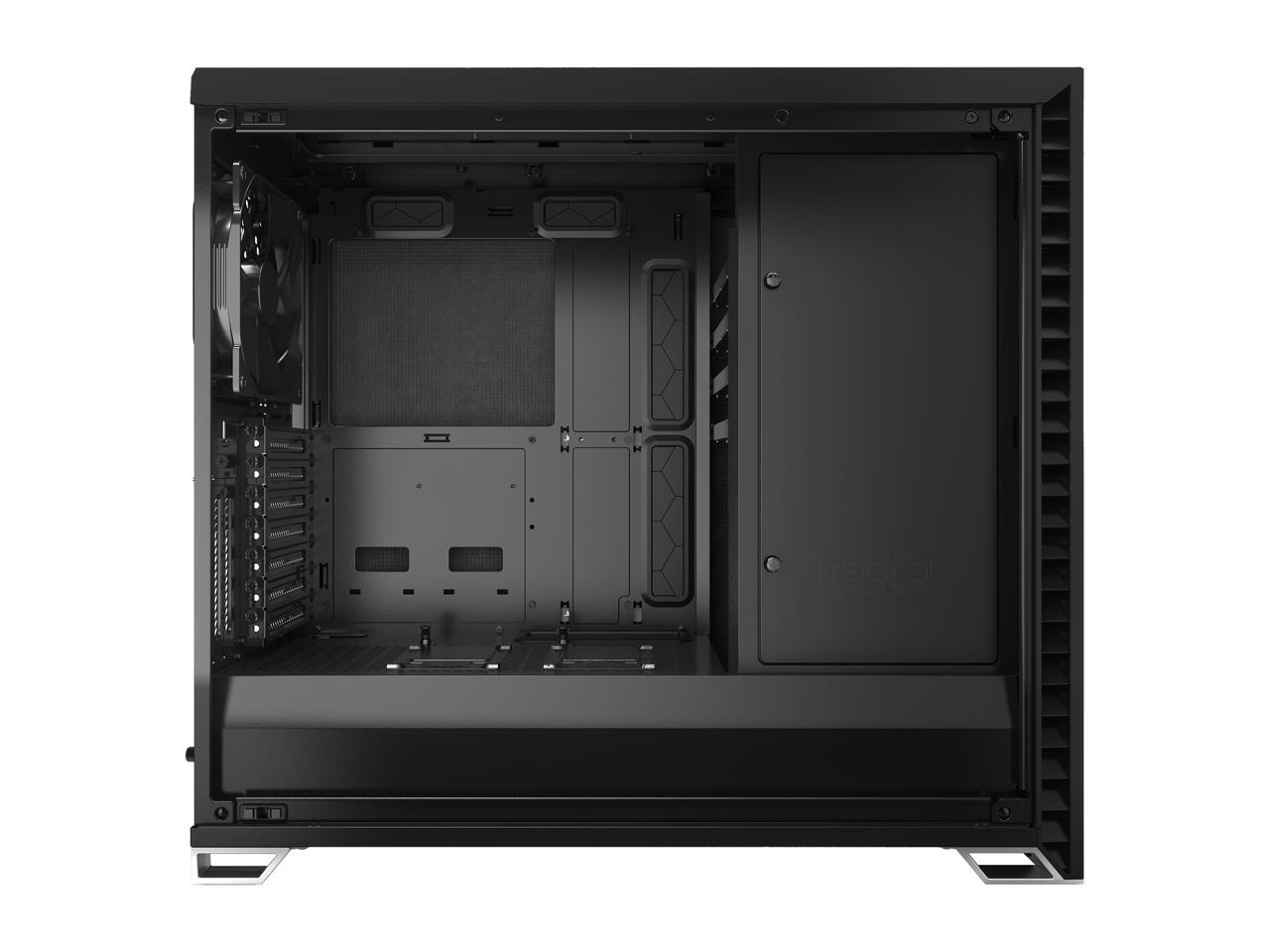 Fractal Design Vector RS Blackout ATX Silent Modular Tempered Glass Window Mid Tower Computer Case with ARGB LED strip and Adjust R1 RGB Controller