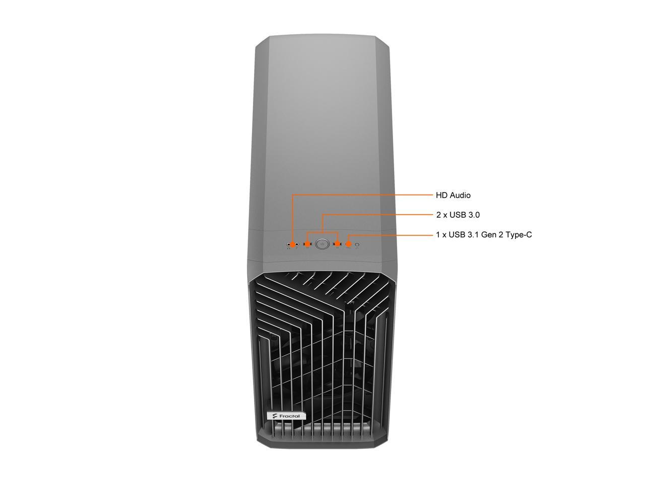 Fractal Design Torrent Gray E-ATX Tempered Glass Window High-Airflow Mid Tower Computer Case