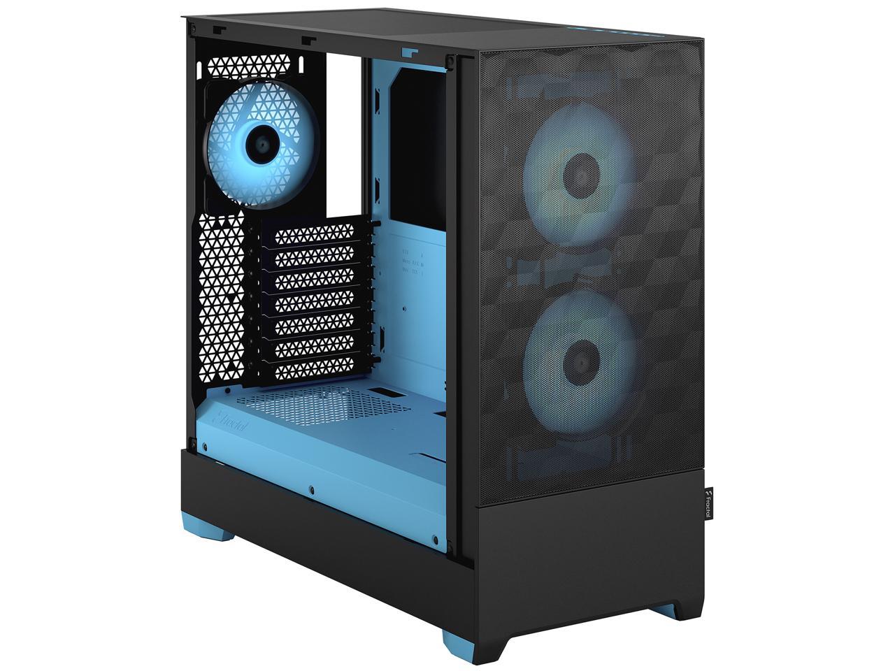 Fractal Design Pop Air RGB Black Cyan Core TG ATX High-Airflow Clear Tempered Glass Window Mid Tower Computer Case