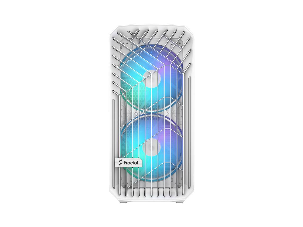 Fractal Design Torrent Compact RGB White TG Clear Tempered Glass High-Airflow ATX Computer Case