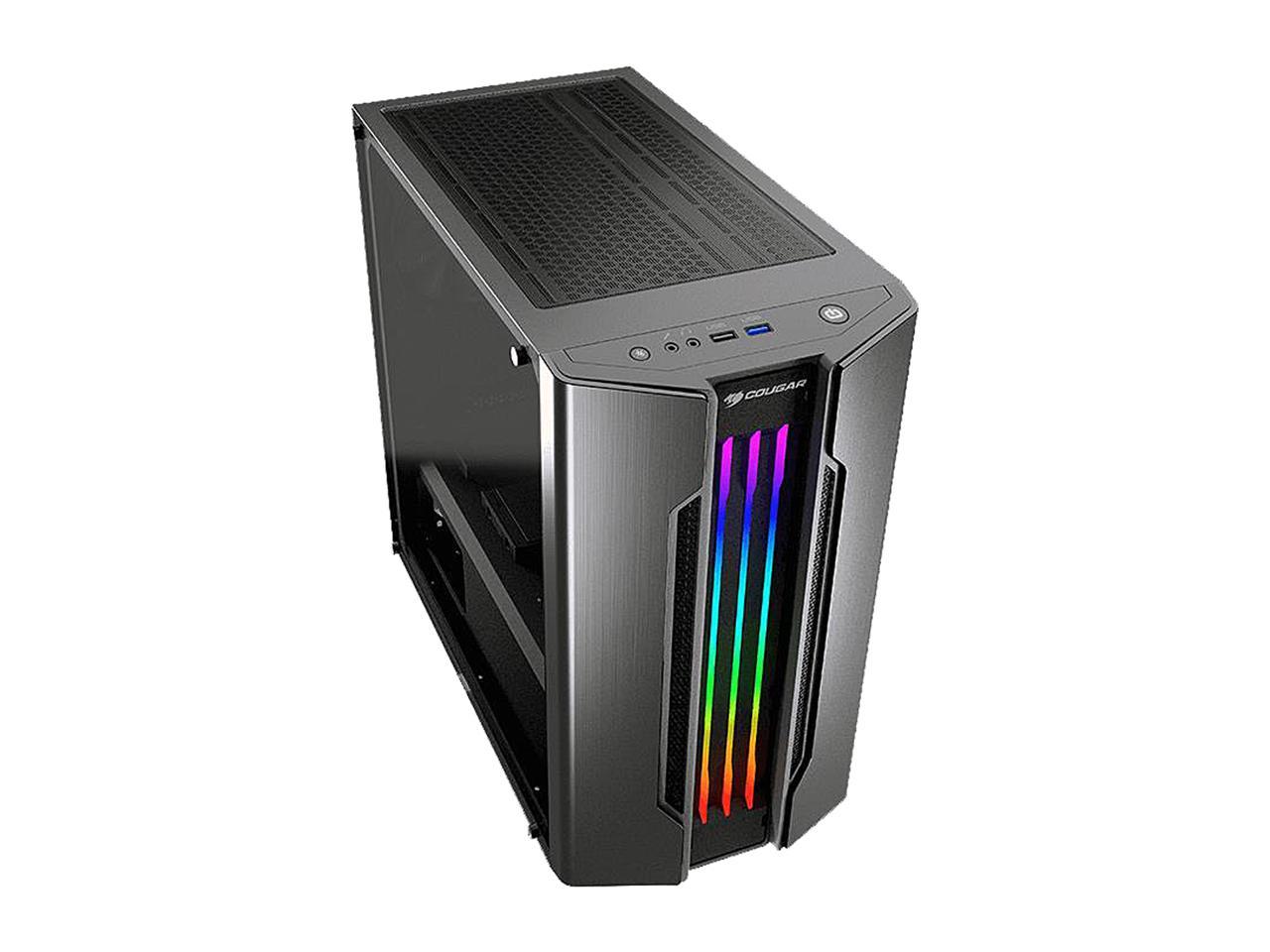 COUGAR Gemini M-Iron Gray Iron Gray Mini Tower Computer Case w/ Integrated Trelux RGB Lighting