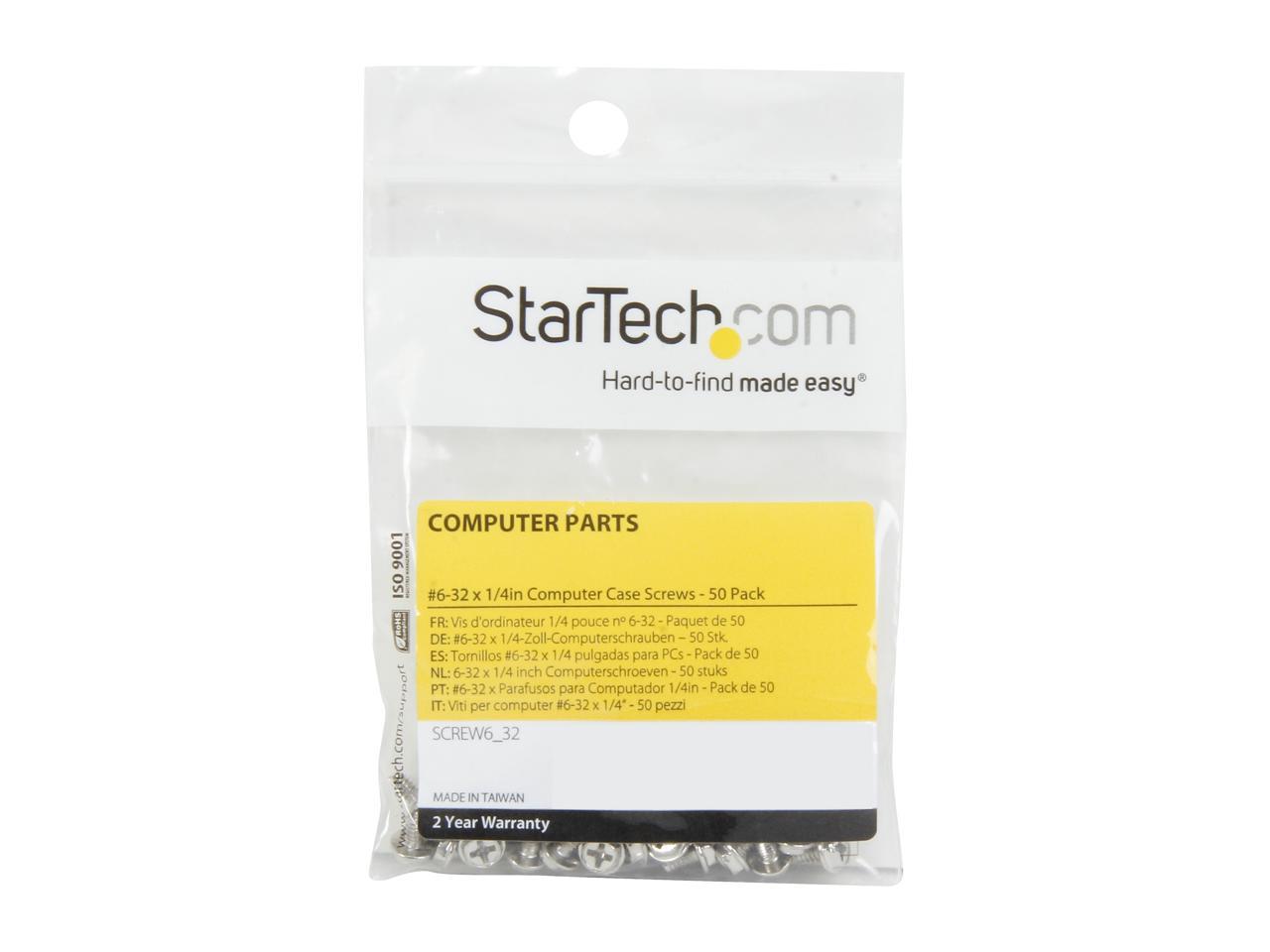 StarTech.com Replacement PC Mounting Screws Long Standoff - 50 Pack SCREW6_32