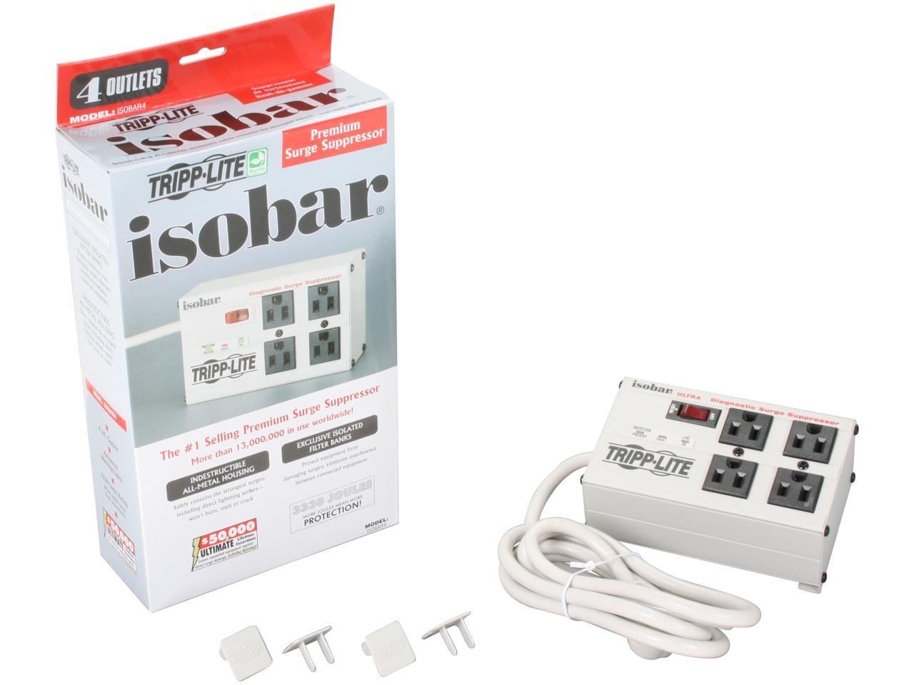Tripp Lite IBAR4-6D 4 Outlets 3330 Joules 6' Cord Isobar Premium Surge Suppressor