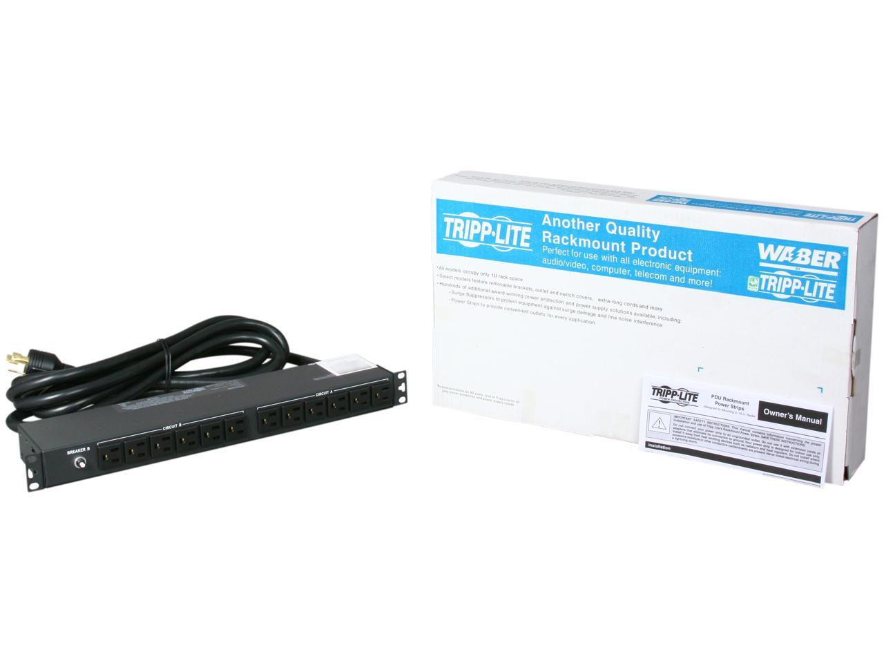 Tripp Lite Basic PDU, 30A, 24 Outlets (5-15R), 120 V, L5-30P Input, 15 ft. Cord, 1U Rack-Mount Power (PDU2430)