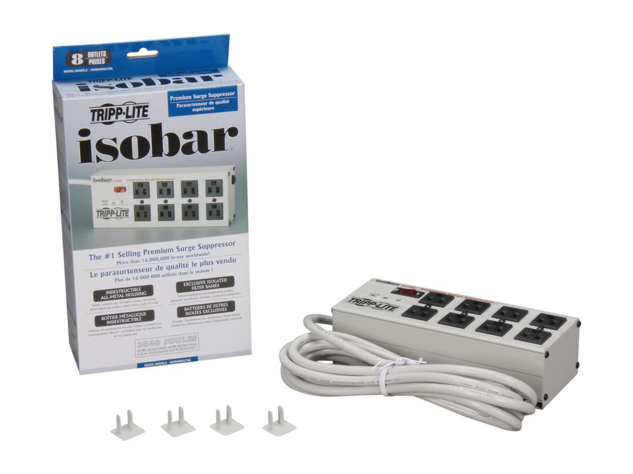 Tripp Lite ISOBAR8ULTRA 8 Outlets 3840 Joules 12' Cord Isobar Premium Surge Suppressor