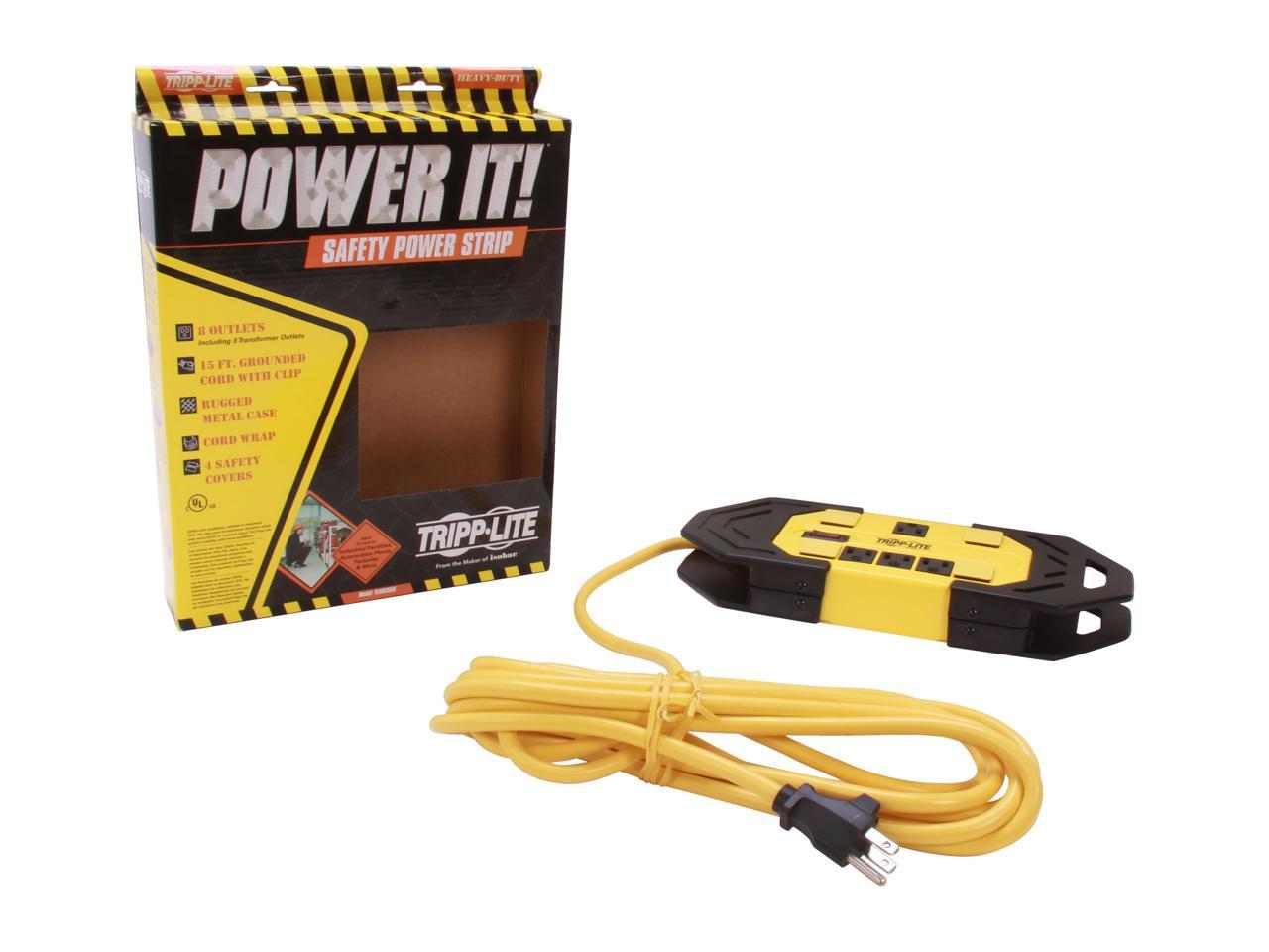 Tripp Lite TLM815NS Power It! Safety Power Strip with 8 Outlets, 15-ft. Cord and Integrated Cord Wrap