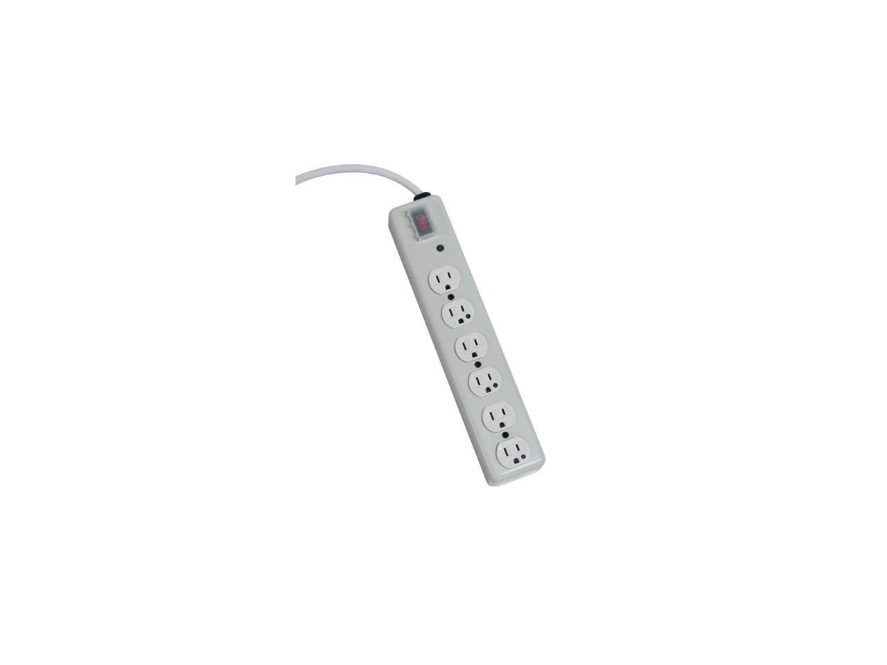 Tripp Lite SPS-615-HG 15 ft. Cord 6 Outlets 1050 Joules Hospital Grade Surge Suppressor