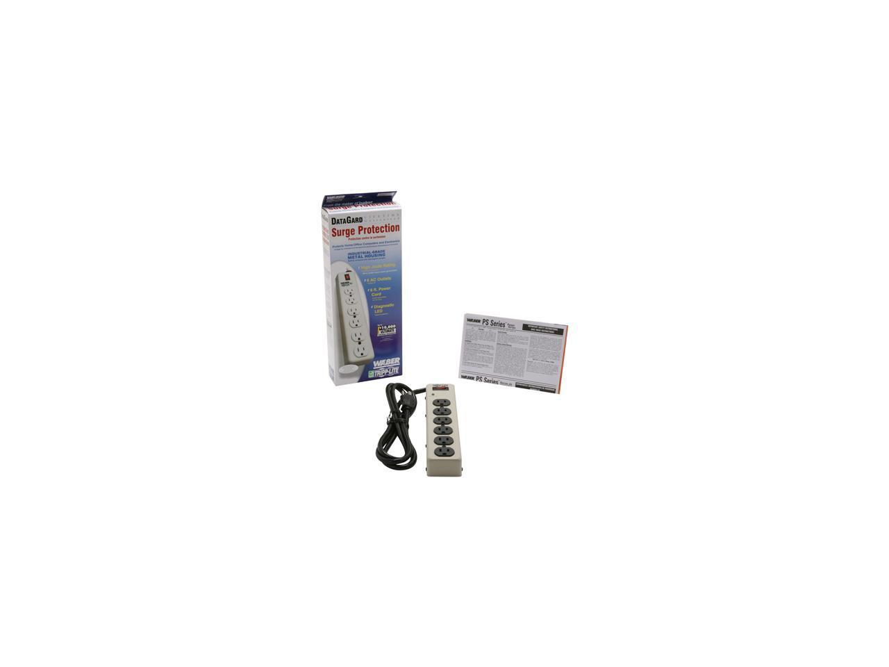 TRIPP LITE PM6NS 6 ft. 6 Outlets 900 joules Commercial-Grade Surge Suppressor with illuminated On/Off Switch