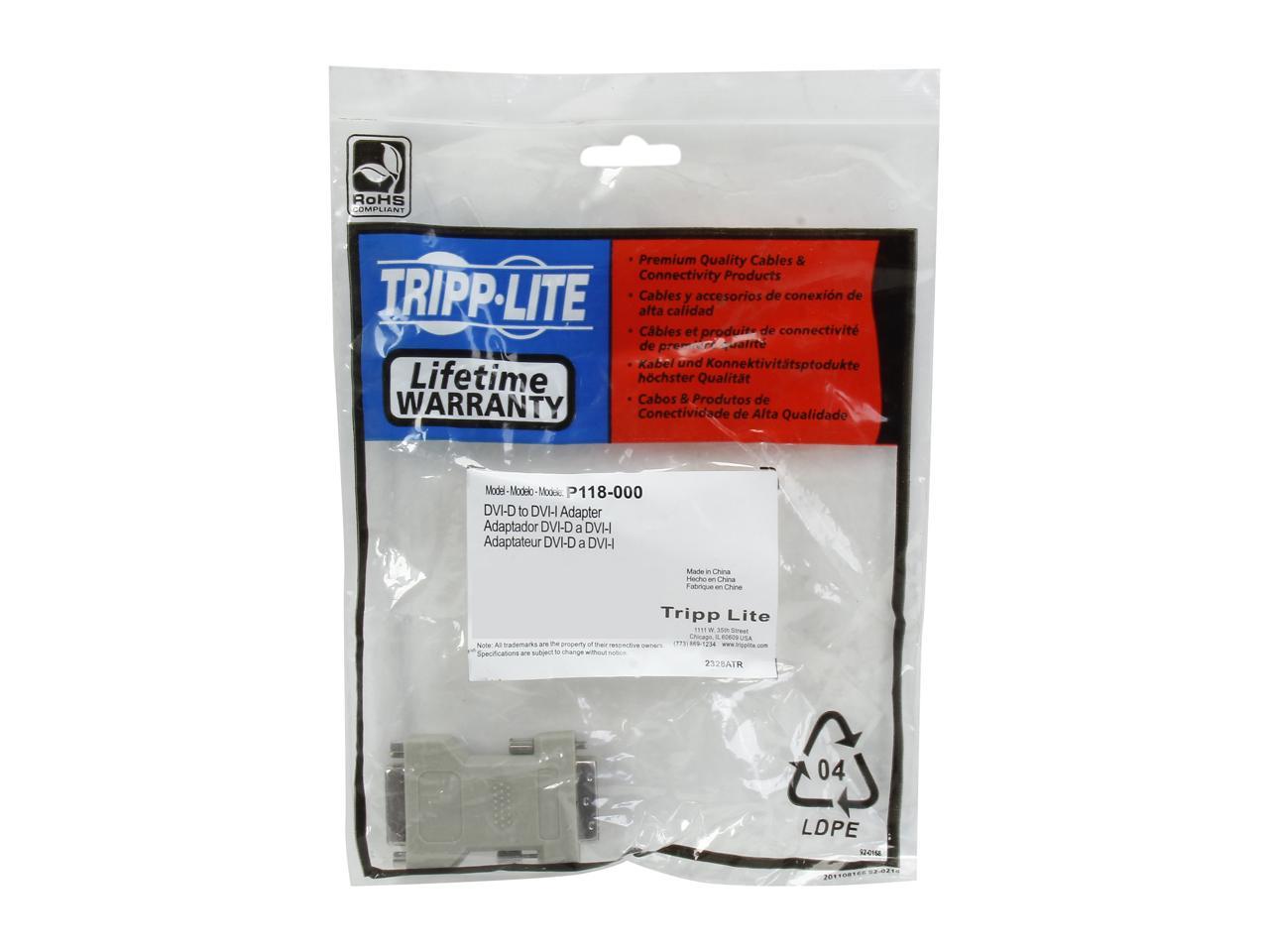 Tripp Lite P118-000 No DVI-D Male to DVI-I Female Adapter
