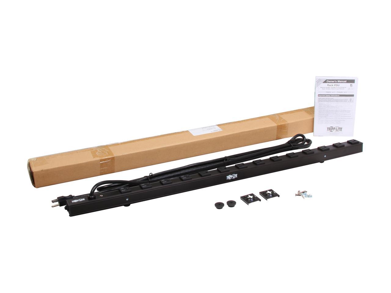 Tripp Lite PDUV15 Basic 0U 120V 15A 15.0 Feet Single-Phase PDU NEMA 5-15R Outlets, NEMA 5-15P Input Plug