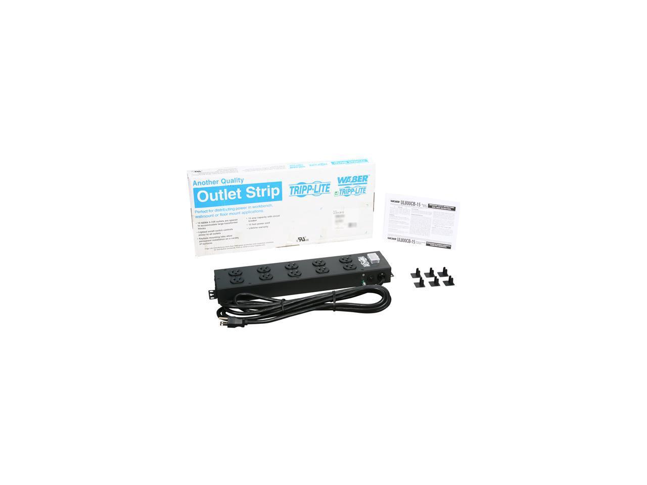 TRIPP LITE UL800CB-15 10 Outlets Power Strip 120V Input Voltage 15 Feet Cord Length