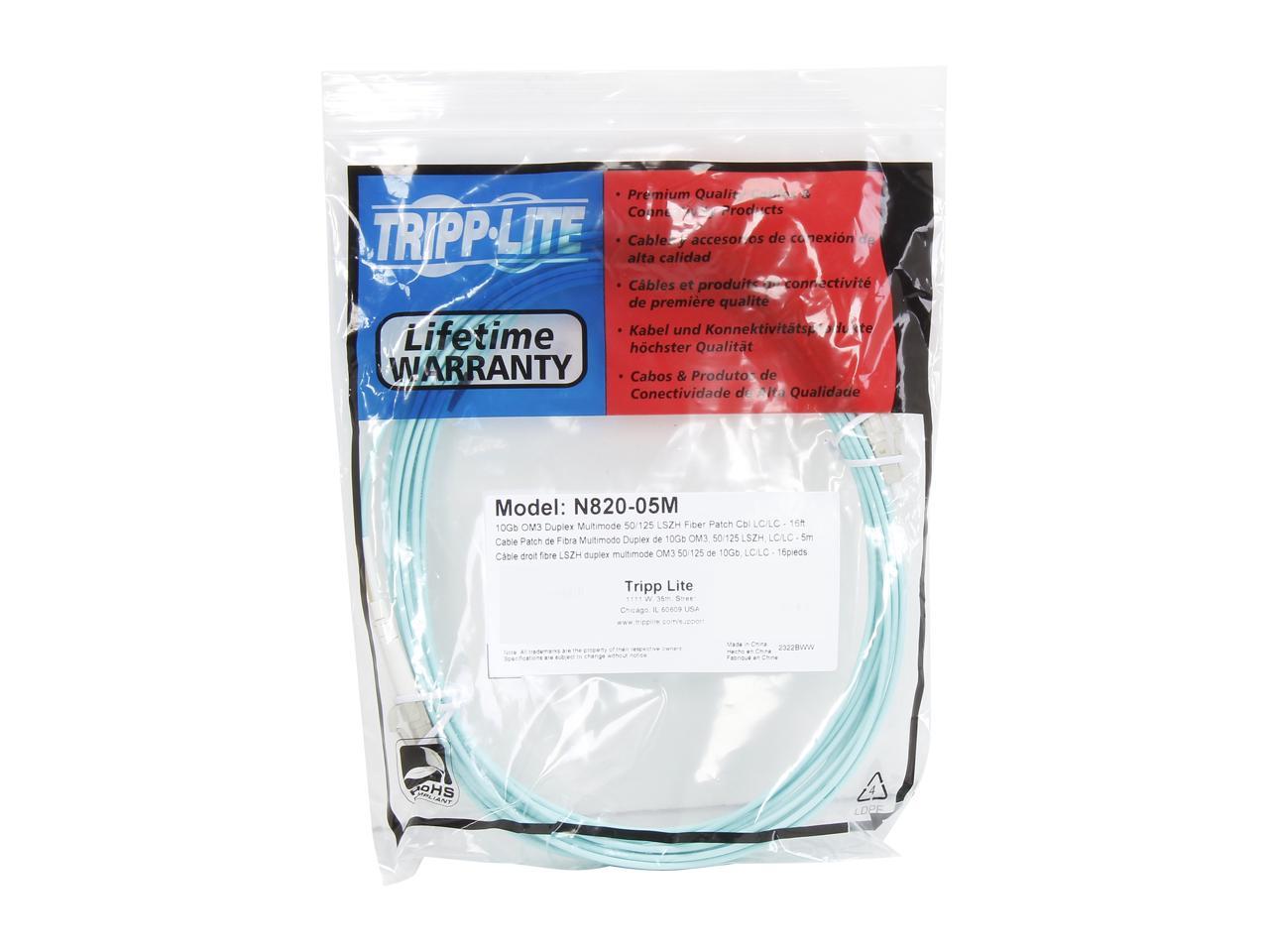 Tripp Lite N820-05M 16 ft. 10Gb Duplex MMF 50/125 OM3 LSZH Patch Cable (LC/LC)