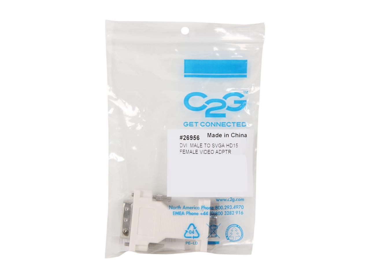 C2G 26956 DVI Male to VGA (HD15) Female Video Adapter