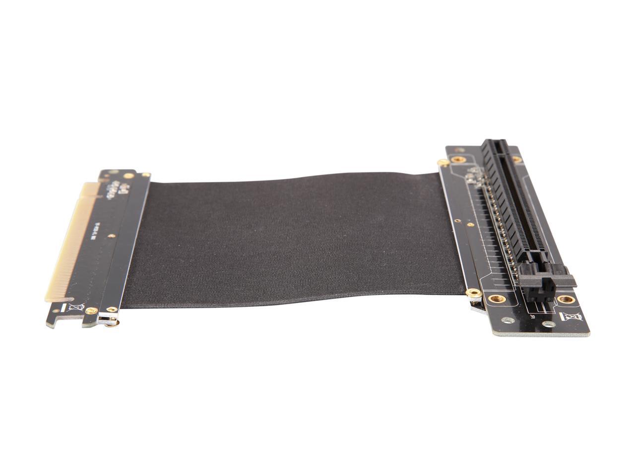 Athena Power 100mm/3.94" CABLE-PCIE16A1-R10V2 90-Degree Right Angle Flexible GPU Server / Gaming PCI-E x16 to x16 3.0 Extender Riser Cable Female to Male
