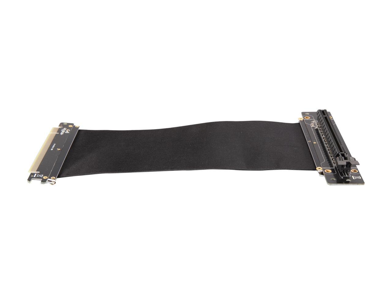Athena Power 200mm/7.87" CABLE-PCIE16A1-R20V2 90-Degree Right Angle Flexible GPU Server / Gaming PCI-E x16 to x16 3.0 Extender Riser Cable Female to Male