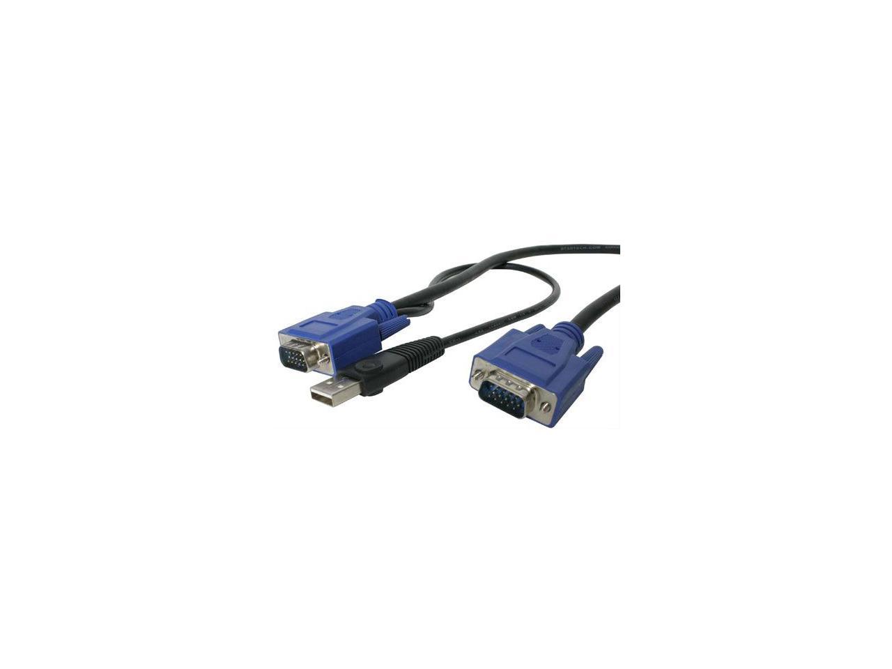 StarTech.com 6 ft. Ultra-Thin USB 3-in-1 KVM Cable, Black SVECONUS6