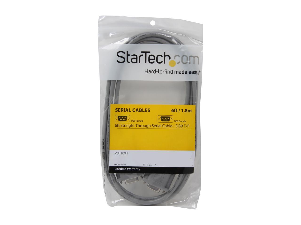 StarTech.com Model MXT100FF 6 ft. Straight Through Serial Cable - DB9 F/F Female to Female