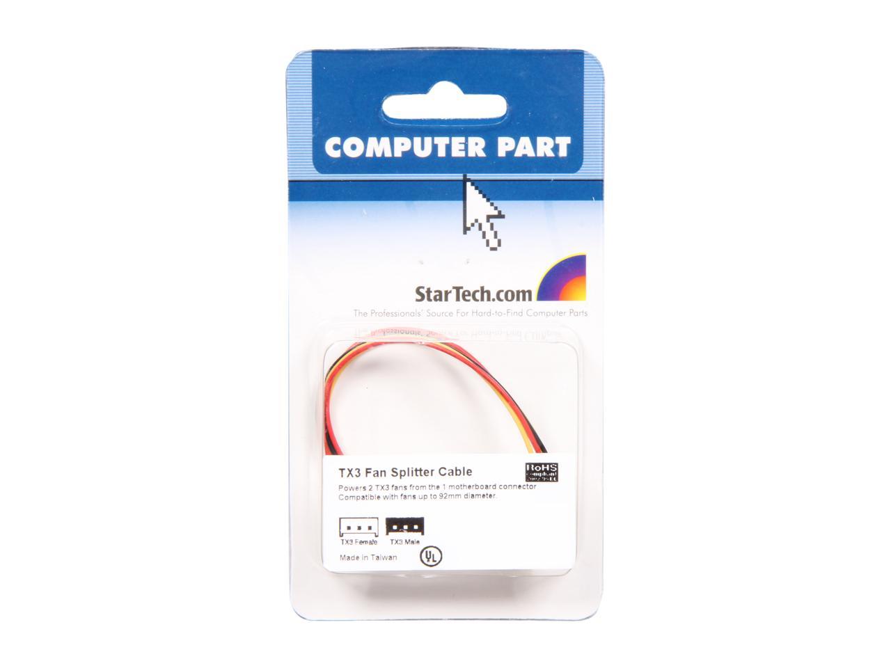 StarTech.com TX3SPLITTER 6.1 in. TX3 Fan Power Splitter Cable Female to Male