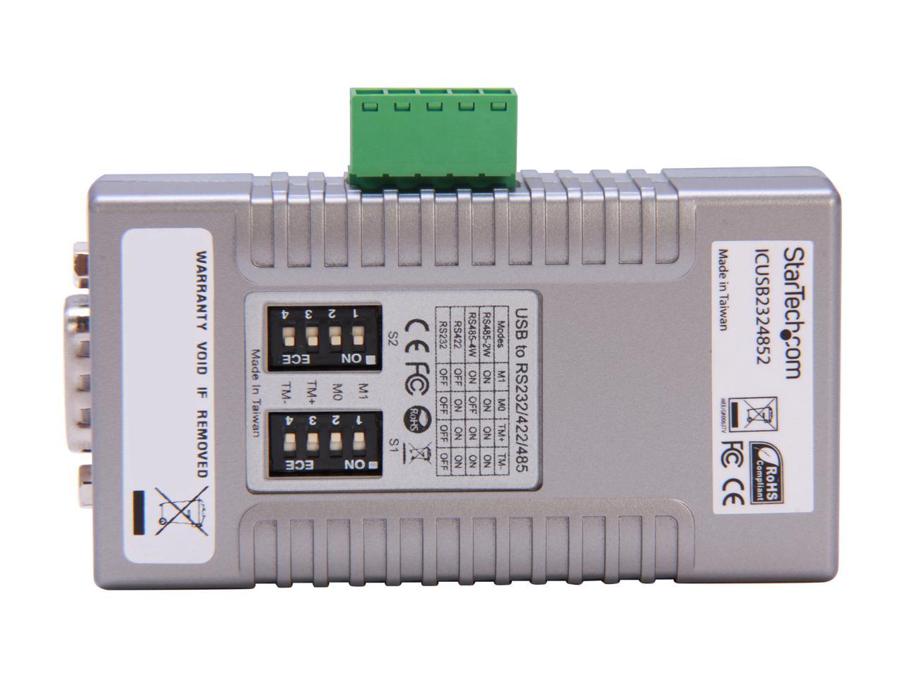 StarTech.com ICUSB2324852 USB to Serial Adapter - 2 Port - RS232 RS422 RS485 - COM Port Retention - FTDI USB to Serial Adapter - USB Serial