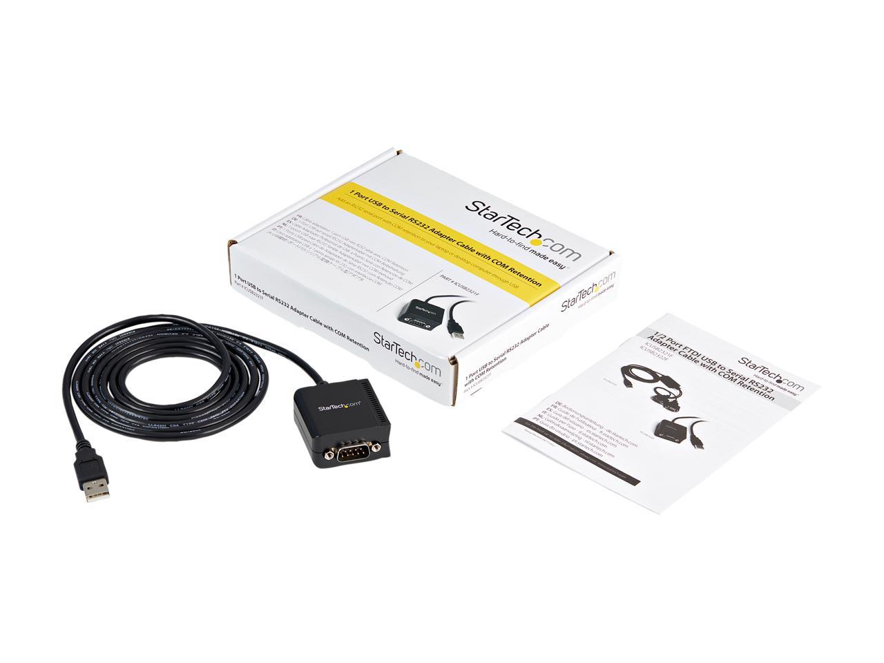 StarTech.com ICUSB2321F USB to Serial Adapter - 1 port - USB Powered - FTDI USB UART Chip - DB9 (9-pin) - USB to RS232 Adapter