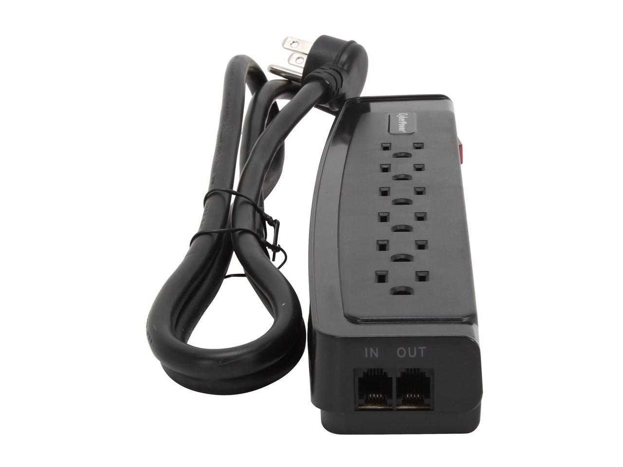 CyberPower CSP604T 4 Feet 6 Outlets 1350 joules Surge Suppressor