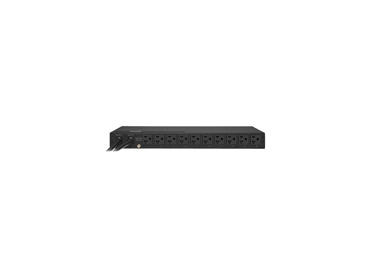 CyberPower PDU20MT10AT Metered ATS PDU 120V 20A 1U 10-Outlets (2) L5-20P