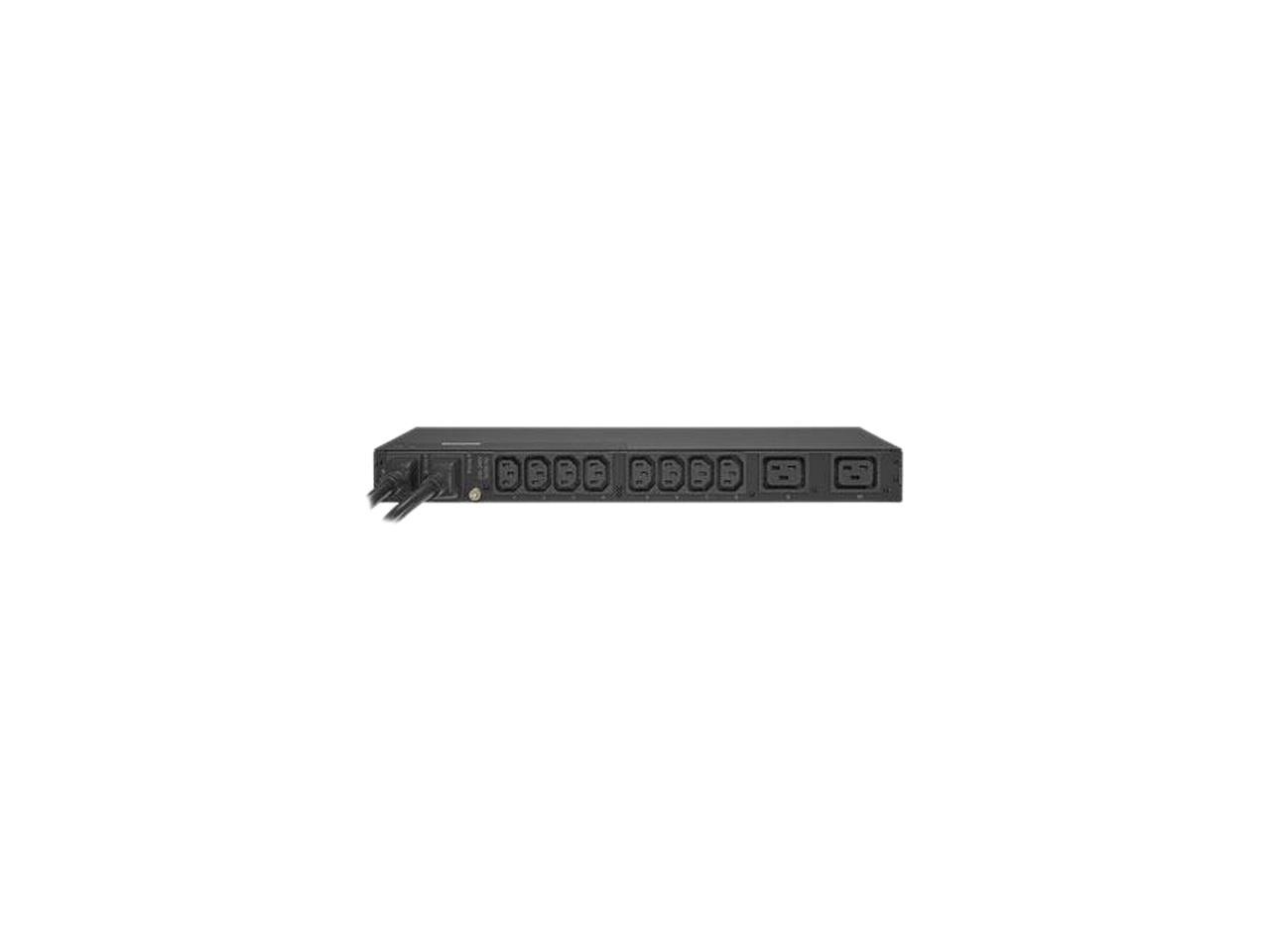 CyberPower PDU20SWHVT10ATNET Switched ATS PDU 200-240V 20A 1U 10-Outlets (2) L6-20P
