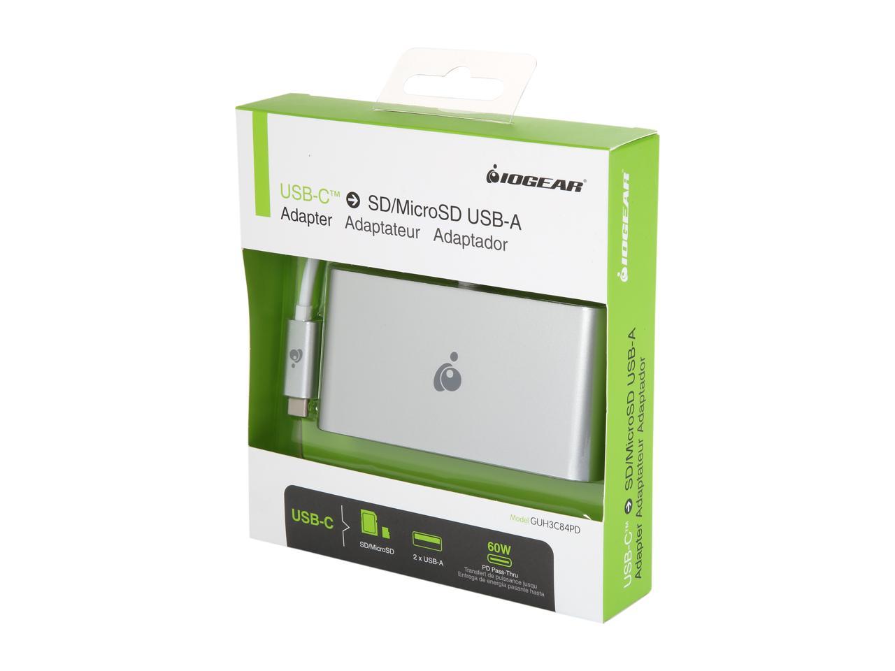 IOGEAR GUH3C84PD USB-C to SD/MIcroSD USB-A Adapter