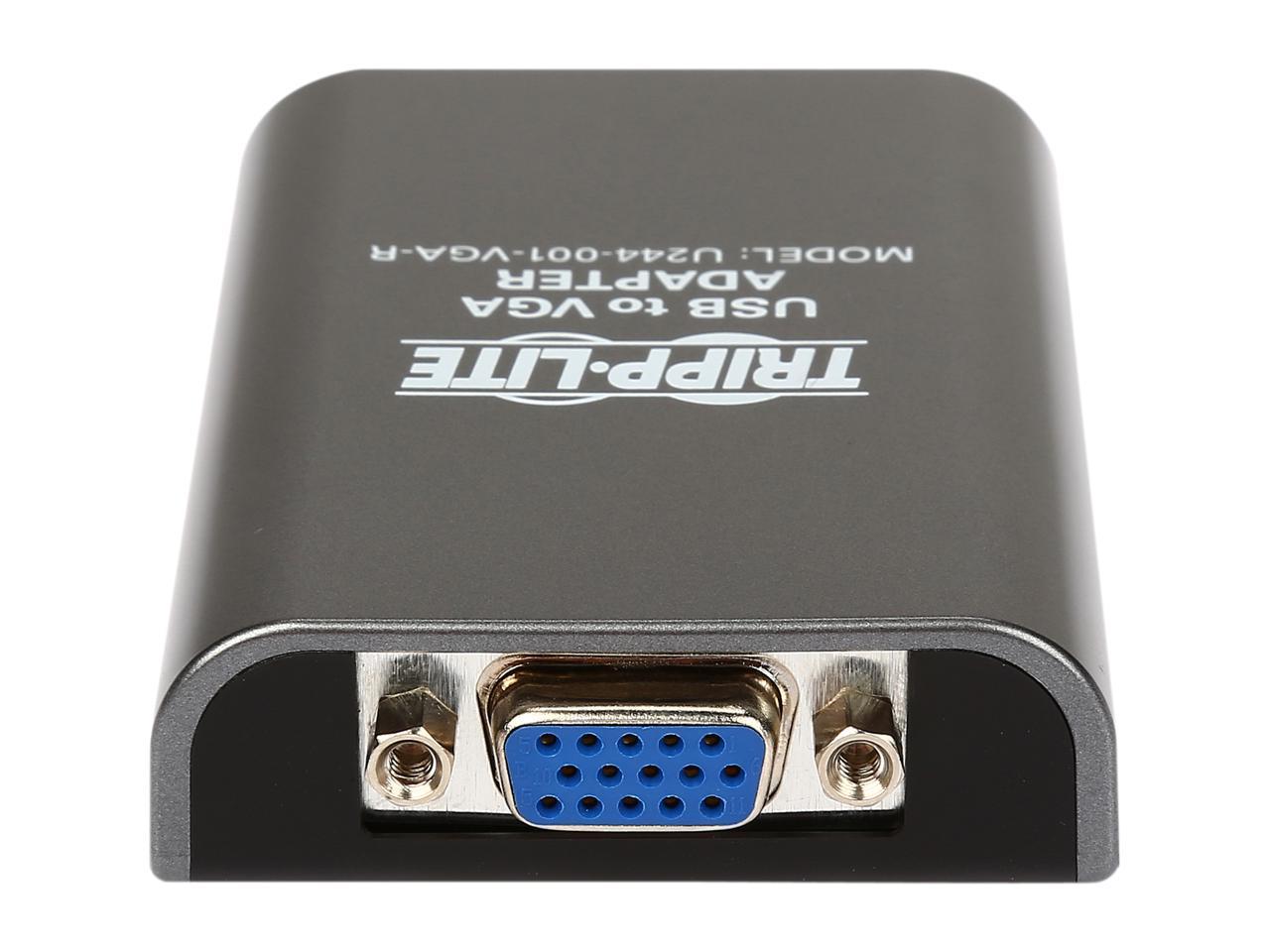 Tripp Lite USB 2.0 to VGA Dual/Multi-Monitor External Video Graphics Card Adapter, 128 MB SDRAM, 1080p @ 60hz (U244-001-VGA-R)
