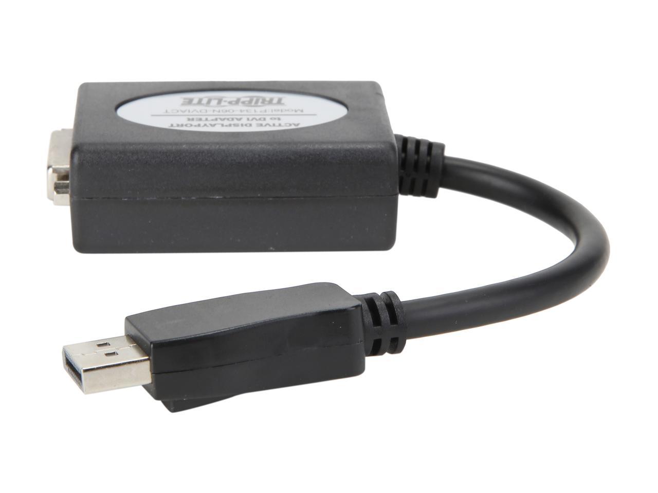 Tripp Lite DisplayPort to DVI Active Cable Adapter, DP 1.2, Converter for DP to DVI (M/F), 1920 x 1200/1080p, 6 in. (P134-06N-DVIACT)