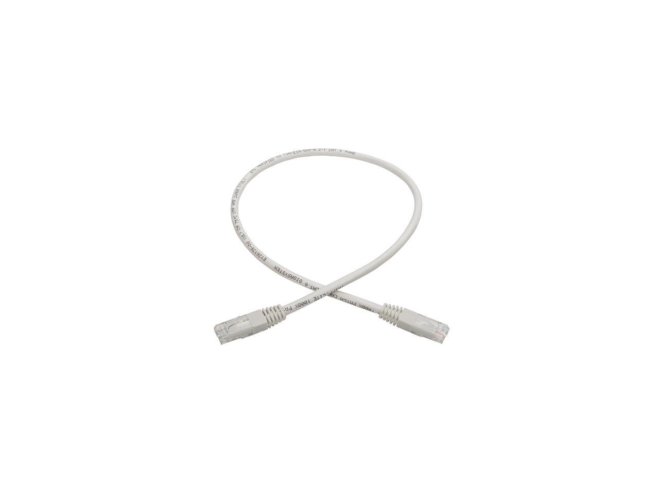 Tripp Lite 2ft Cat6 Gigabit Molded Patch Cable RJ45 M/M 550MHz 24 AWG White