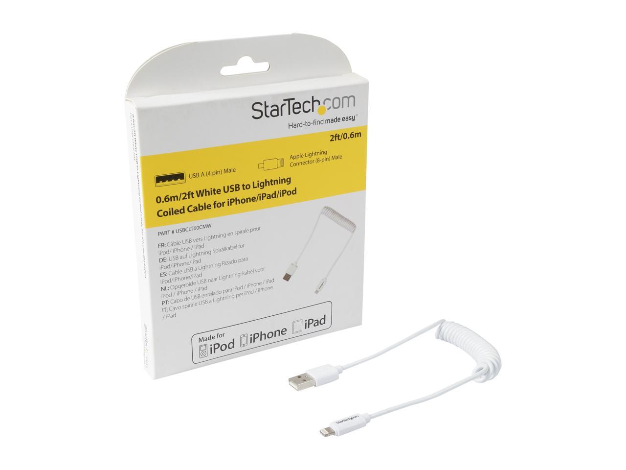 StarTech.com USBCLT60CMW White Lightning to USB cable - coiled