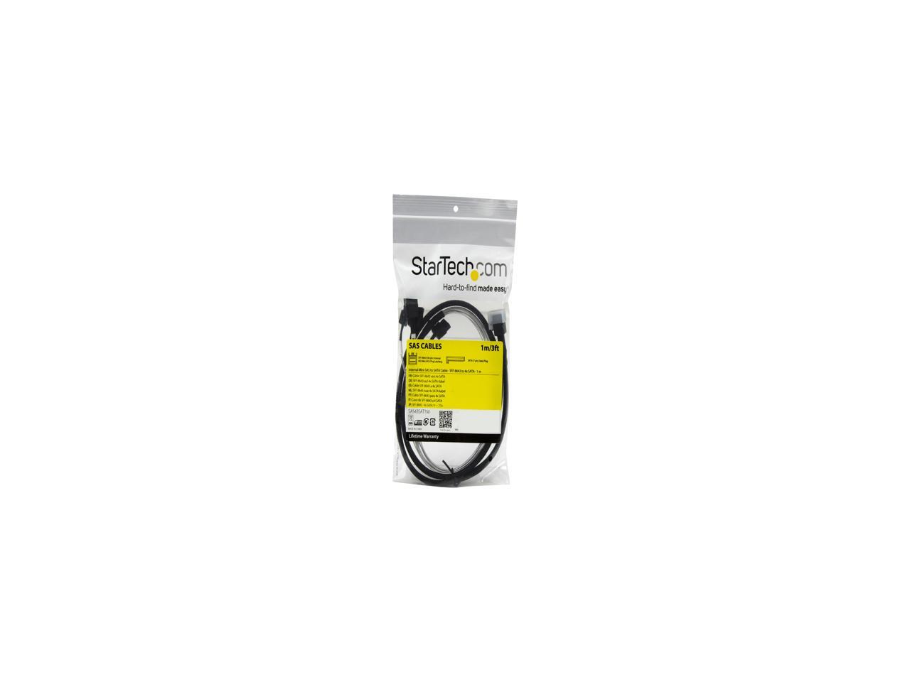 StarTech.com Model SAS43SAT1M 3.3 ft. Internal Mini-SAS to SATA Cable - SFF-8643 to 4x SATA - 1 m Female to Female