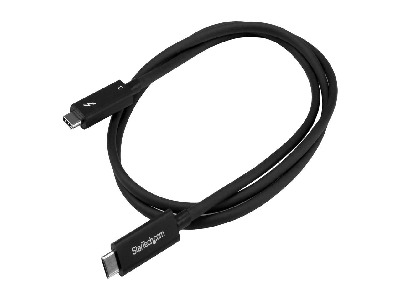 StarTech.com TBLT3MM1MA Thunderbolt 3 Cable - 3 ft / 1m - 4K 60Hz - 40Gbps - USB C to USB C Cable - Thunderbolt 3 USB Type C Charger - 1 pack