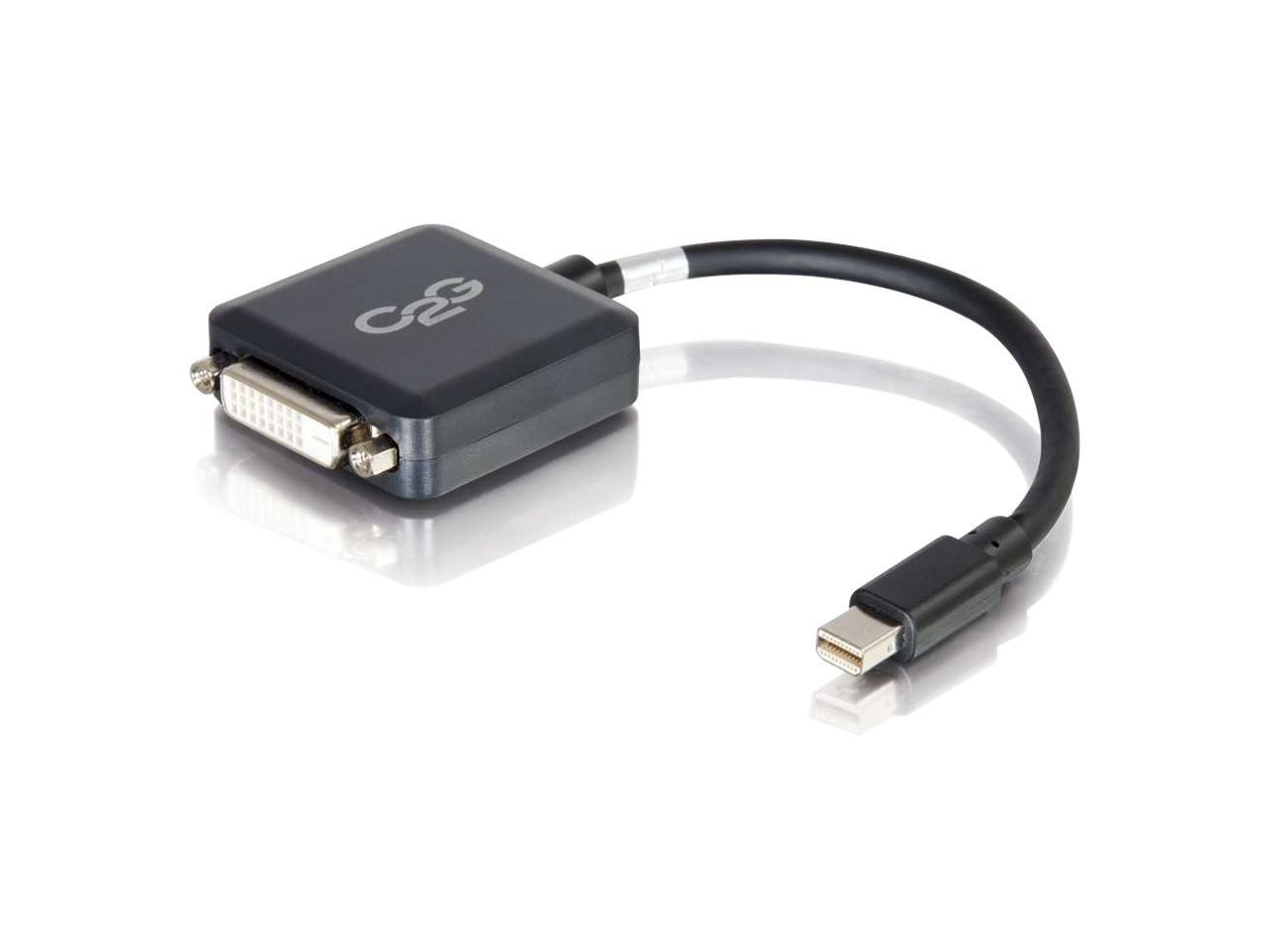 C2G 54311 Mini DisplayPort Male to Single Link DVI-D Female Adapter Converter, TAA Compliant, Black (8 Inches)