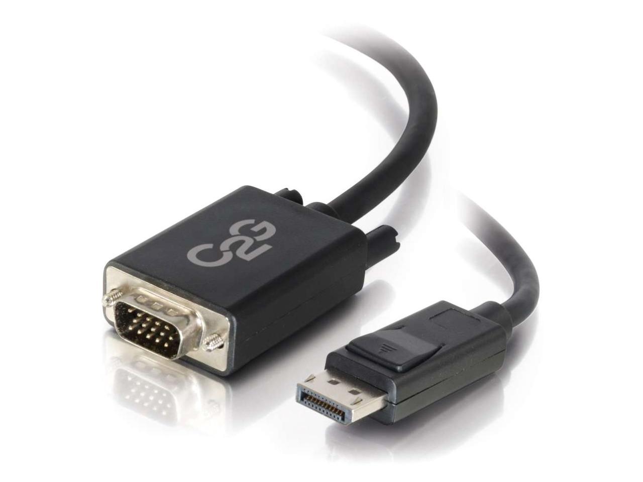 C2G 54332 DisplayPort Male to VGA Male Active Adapter Cable, TAA Compliant, Black (6 Feet, 1.82 Meters)