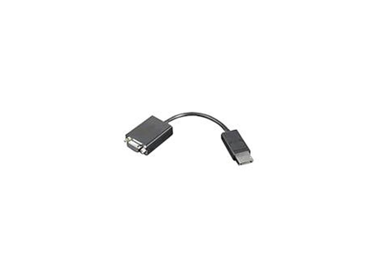 Lenovo 57Y4393 7.87" Black 1 x DisplayPort Video to 1 x HD-15 VGA DisplayPort to VGA Monitor Cable Male to Male
