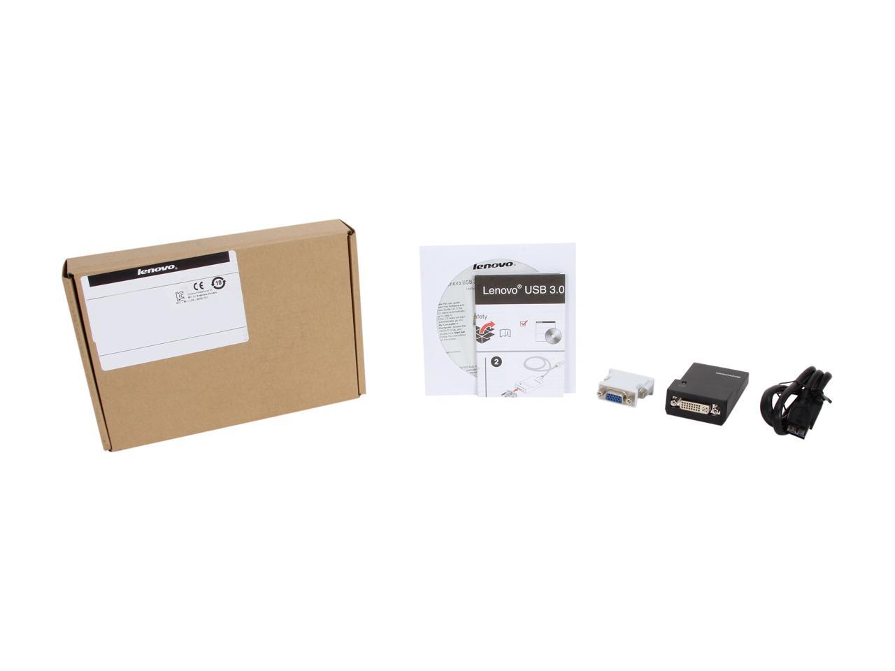 Lenovo 0B47072 USB 3.0 to DVI/VGA Monitor Adapter