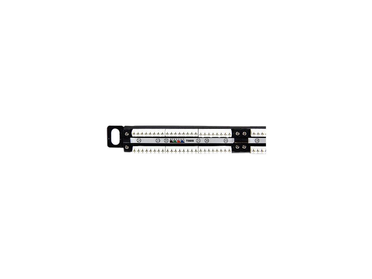 StarTech.com 24 Port 0.5U RJ45 Cat5e 110 Ethernet Rackmount Network Patch Panel (PANELHU24)