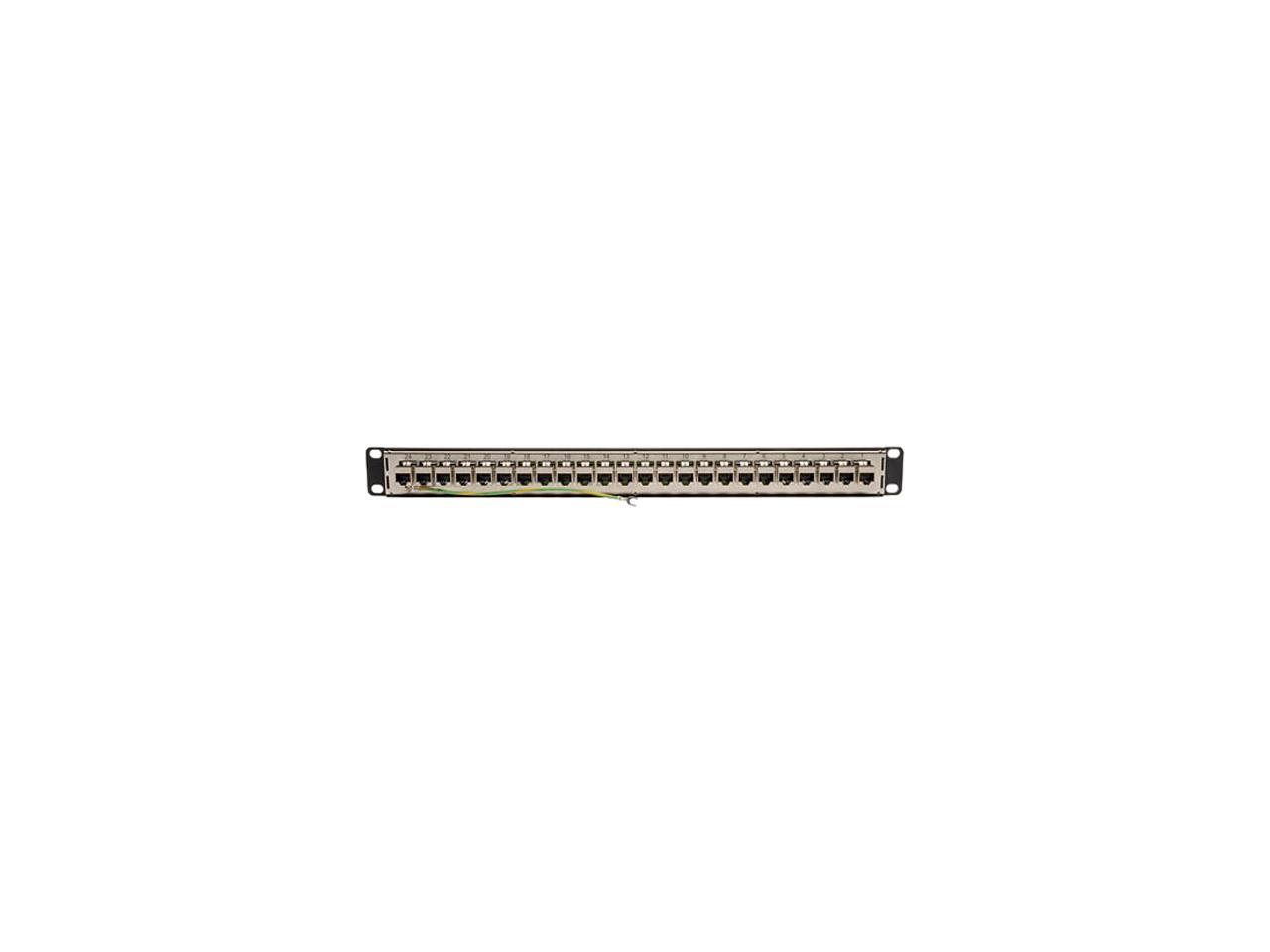 TRIPP LITE 24-Port 1U Rackmount STP Shielded Cat6 / Cat5 Feedthrough Patch Panel, RJ45 Ethernet