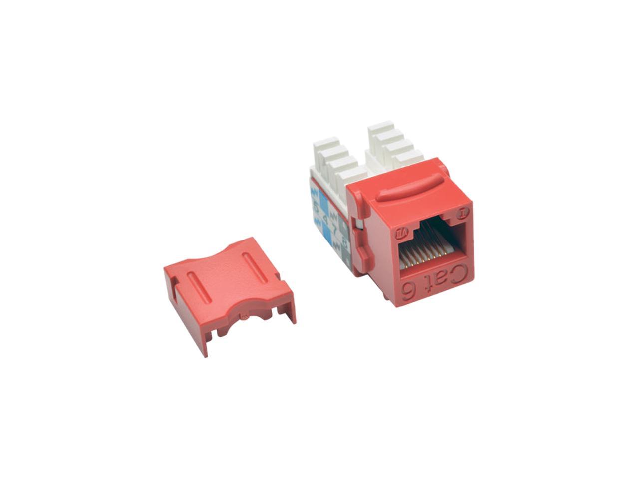 Tripp Lite Cat6/Cat5e 110 Style Punch Down Keystone Jack, Red, 25-Pack, TAA (N238-025-RD)