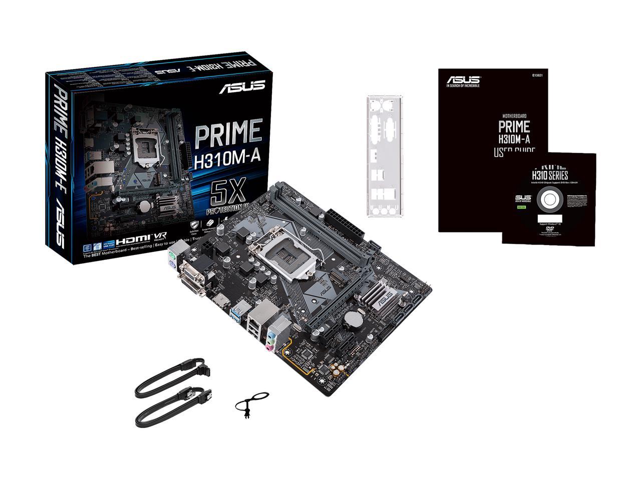 ASUS Prime H310M-A LGA1151 (300 Series) DDR4 HDMI VGA DVI Motherboard