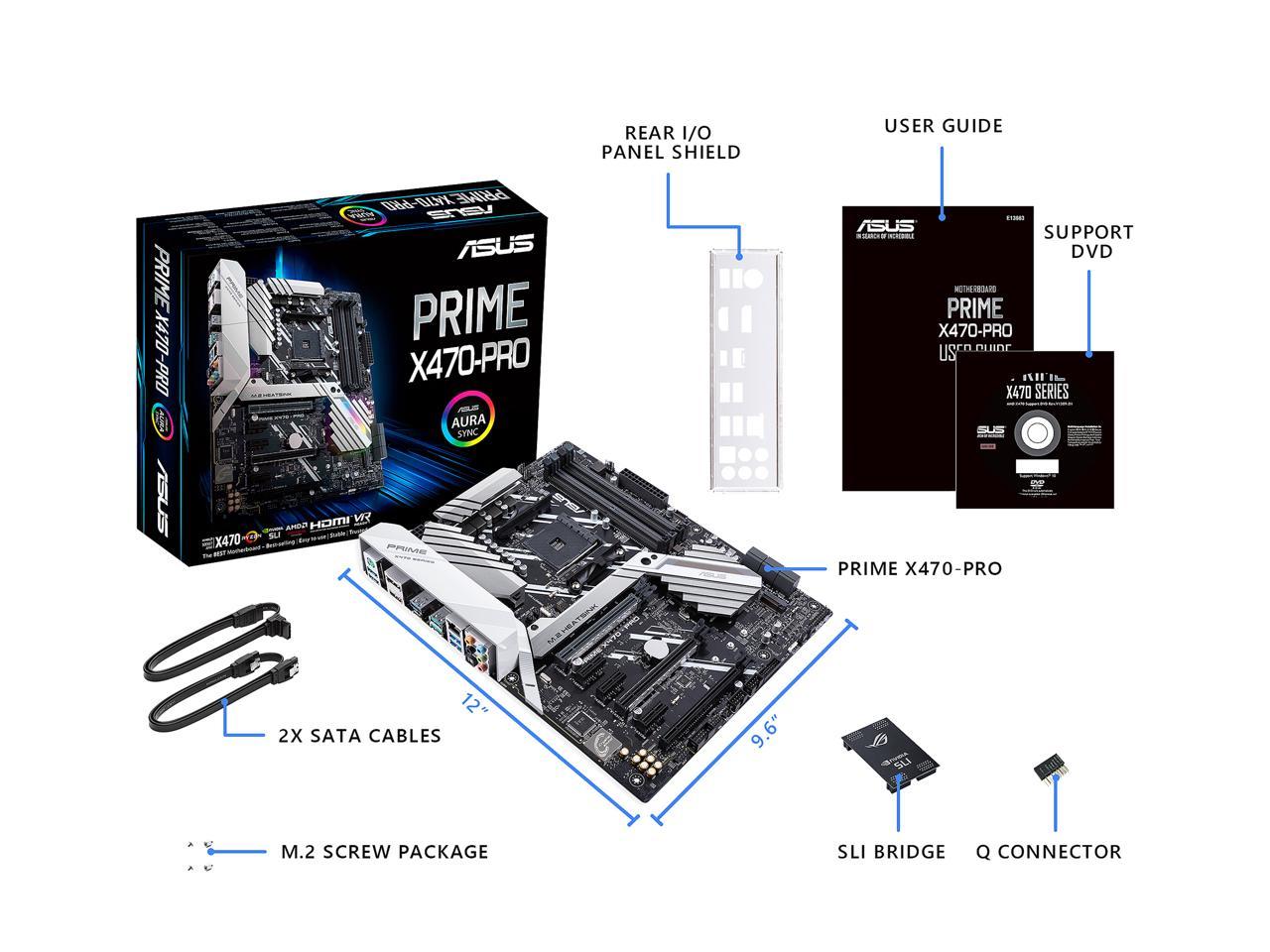 ASUS Prime X470-Pro AM4 AMD X470 SATA 6Gb/s ATX AMD Motherboard