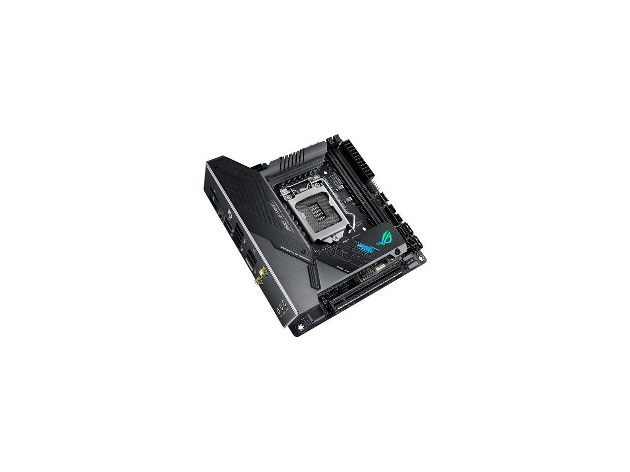 ASUS ROG STRIX Z490-I GAMING (WiFi 6) LGA 1200 (Intel 10th Gen) Intel Z490 SATA 6Gb/s Mini ITX Intel Motherboard (8+2 Power Stages, DDR4 4800, Intel 2.5Gb Ethernet, USB 3.2 Front Panel Type-C, HDMI 2.0a and AURA Sync)