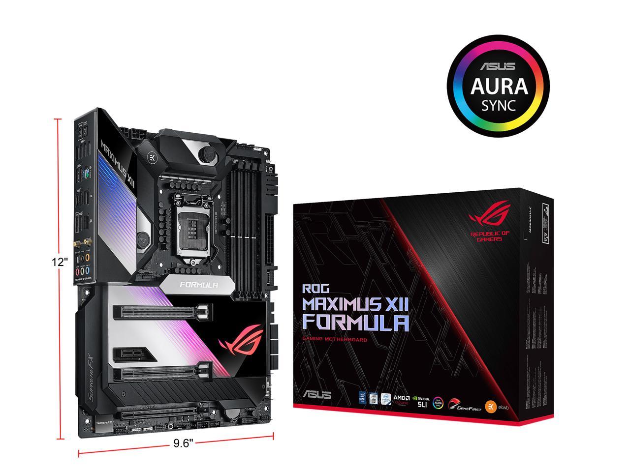 ASUS ROG MAXIMUS XII FORMULA (WiFi 6) LGA 1200 Intel Z490 SATA 6Gb/s ATX Intel Motherboard (16 Power Stages, EK CrossChill III, 10Gbps & Intel 2.5Gb LAN, Triple M.2, 2" Livedash OLED, Aura Sync)